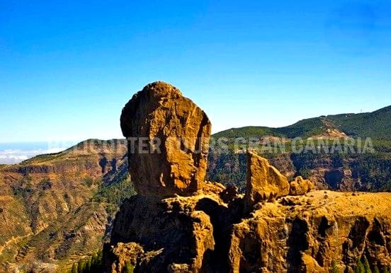 View of Roque Nublo from helicopter