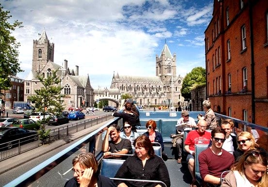 Open-top tour bus in Dublin Open-top tour bus in Dublin