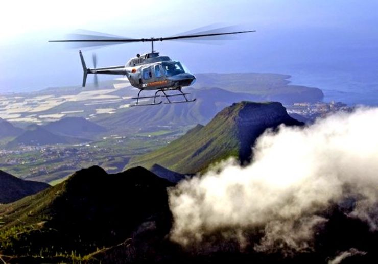 Aerial landscape view of Tenerife helicopter tour