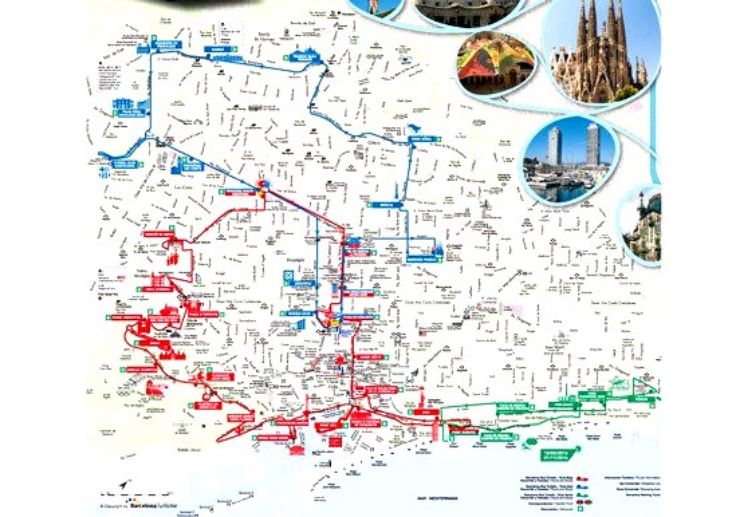 Barcelona City Tour routes map