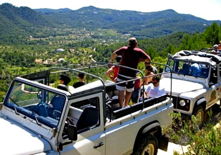 view of Ibiza mountains on jeep safari tour