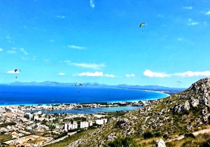 Paragliding over Mallorca landscapes and coast