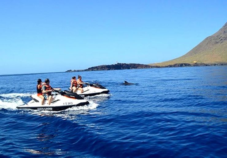 Spot dolphins on jetski Tenerife