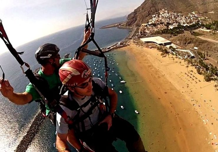 Paragliding over Tenerife coast