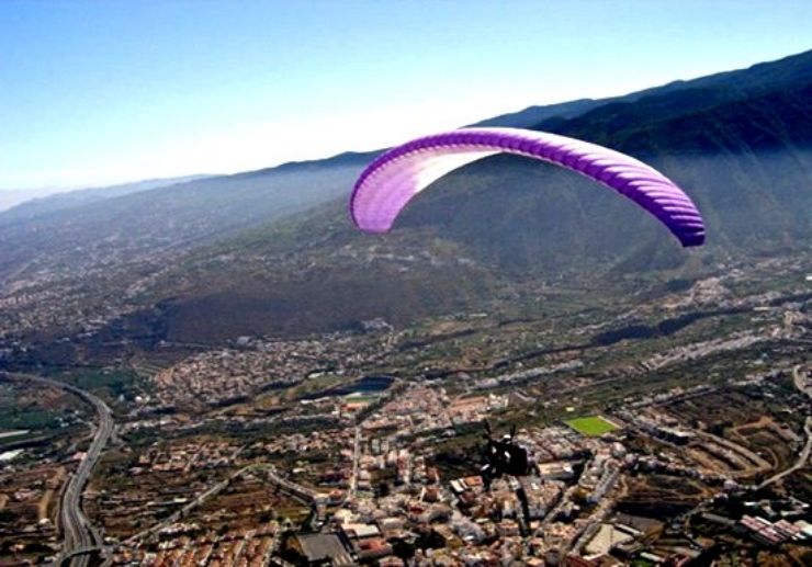 Paragliding over Tenerife landscapes