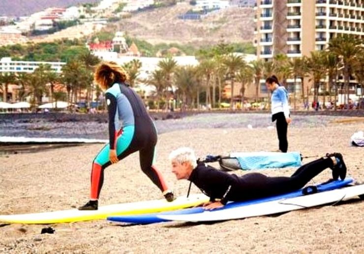 Surf practise in progress El Medano