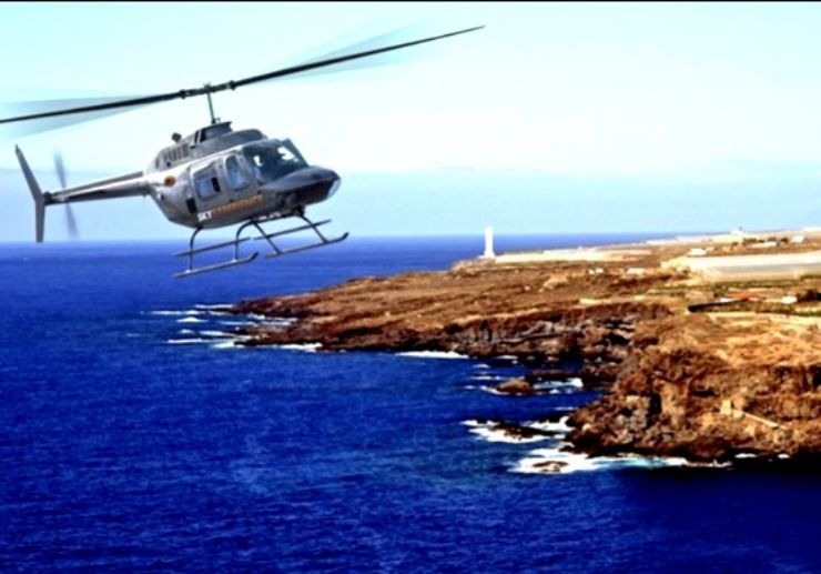 Helicopter tour above south Tenerife coast