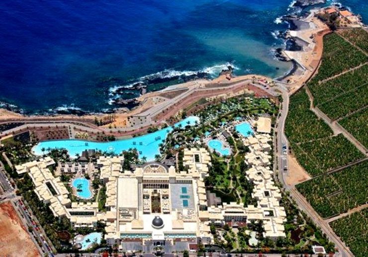 Resort view from helicopter tour Tenerife