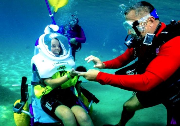 sea trek diving for disabled persons Lanzarote