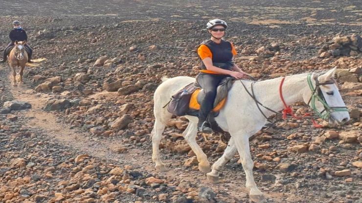 Riding the interior terrain of Lanzarote on a horse