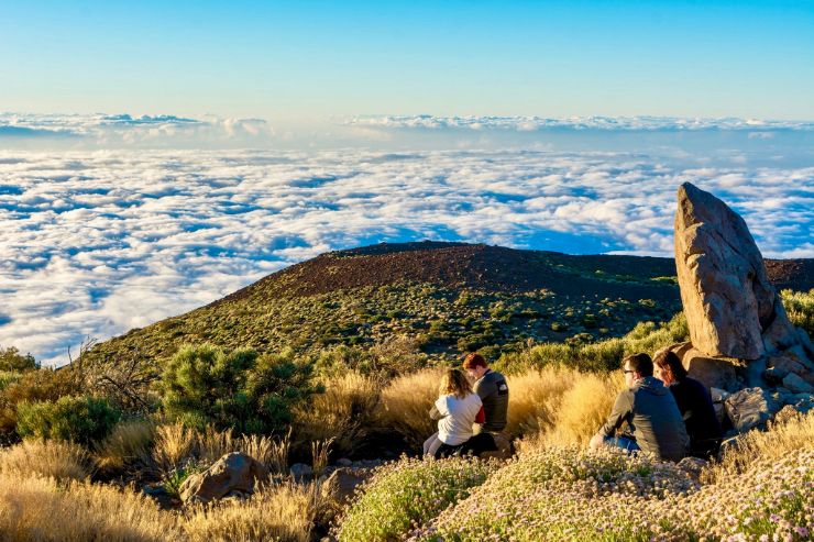 Late afternoon at Teide National Park with clouds below your feet