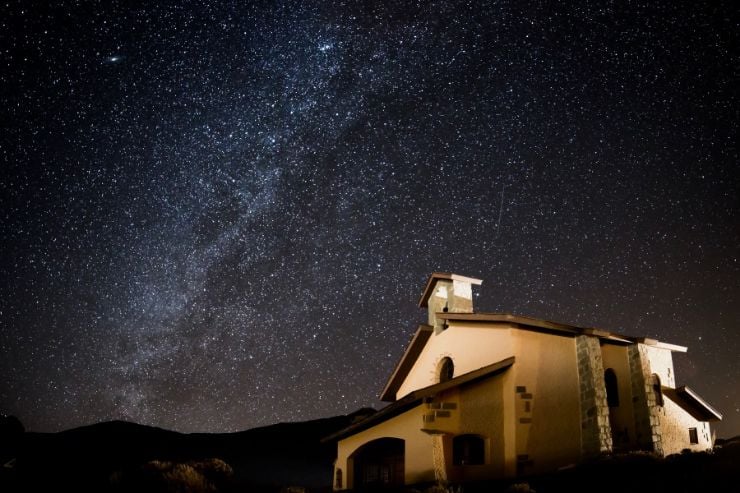 Starry night sky on Teide National Park