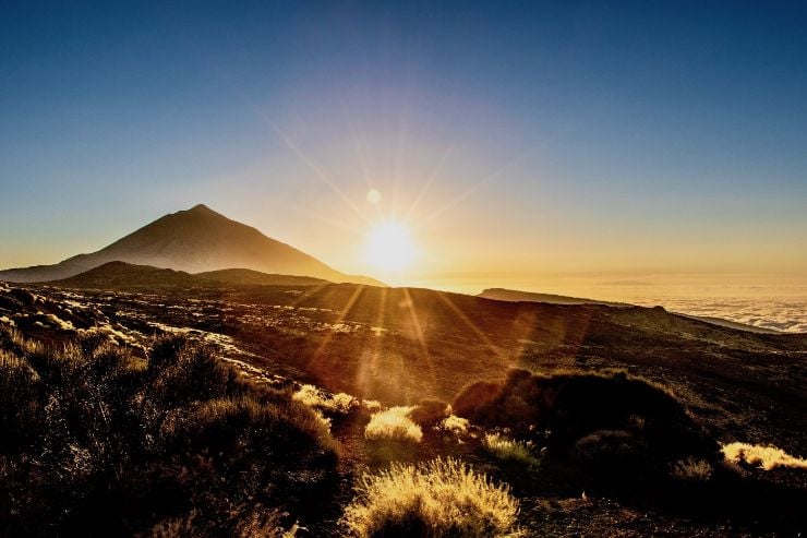Marvel at the beautiful sunset in Teide National Park